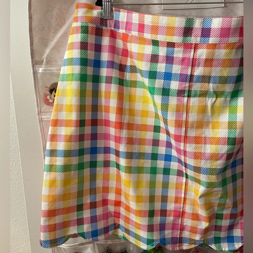 Unique Vintage Smak Parlour Rainbow Gingham Campus Mini Skirt - Picture 7 of 10